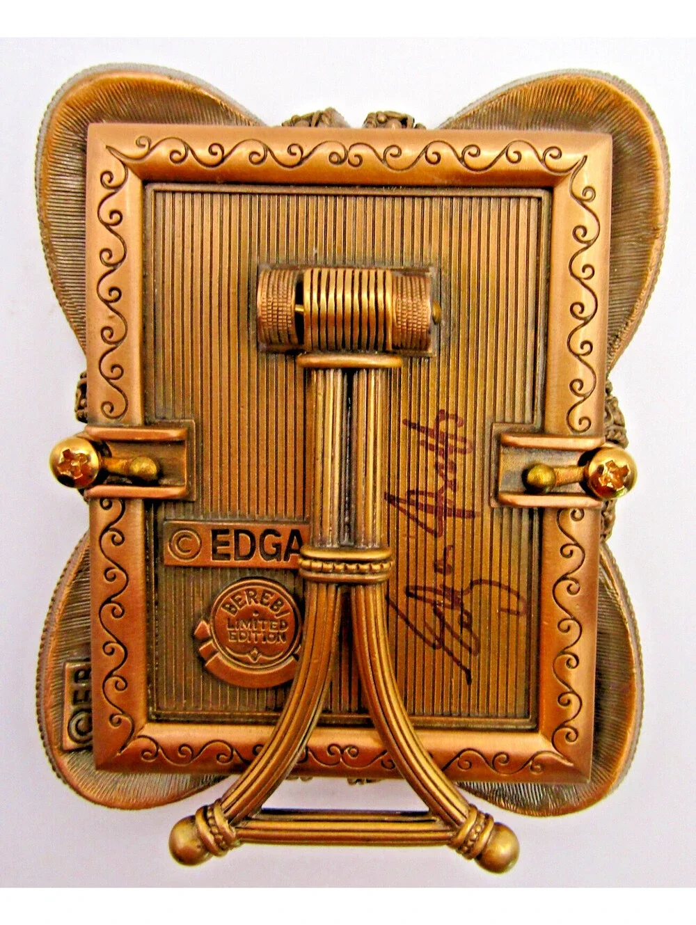 Signed Edgar Berebi Ribbons Frame Enamel and Swarovski Crystal 7471/8